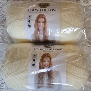 Lion Brand Pound of Love Yarn - ANTIQUE WHITE (2 Skeins)